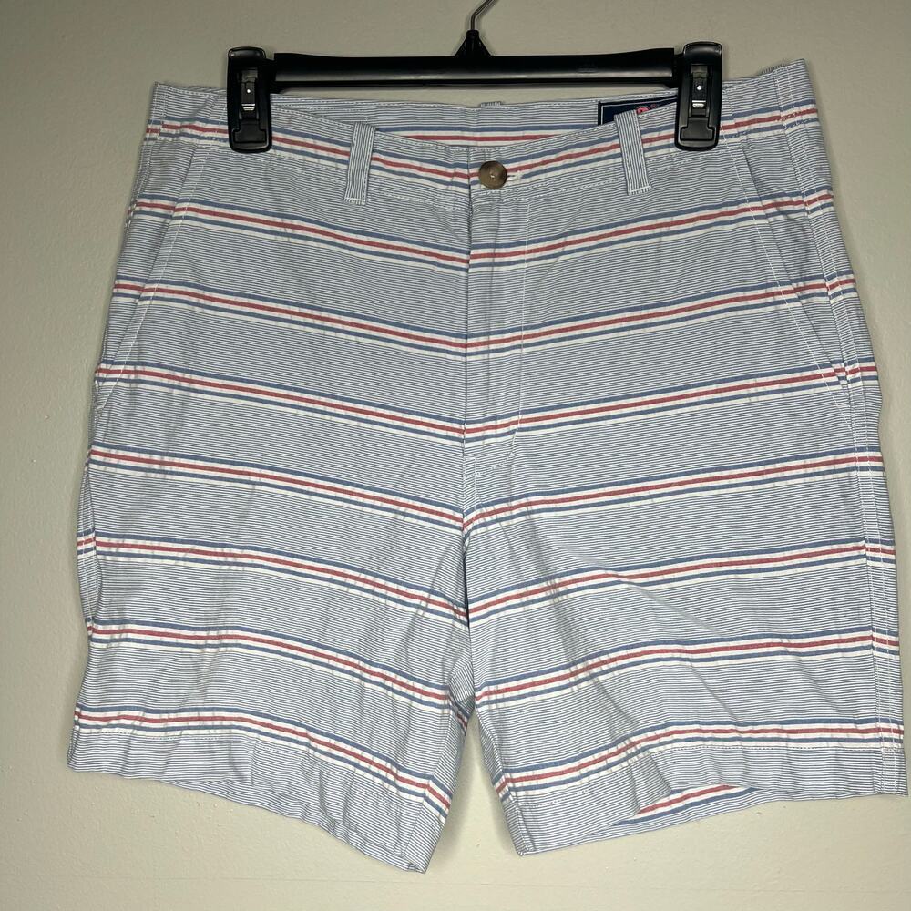 Vineyard Vines Breaker Shorts Men's Size 34 Red White Blue Stripe Size 30 Preppy